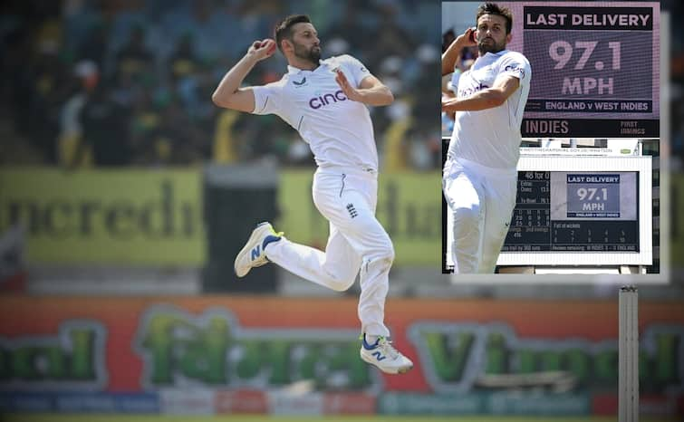 ENG vs WI 2nd Test Mark Wood 156 kmph Sensation ball Breaks Fastest Over England Record