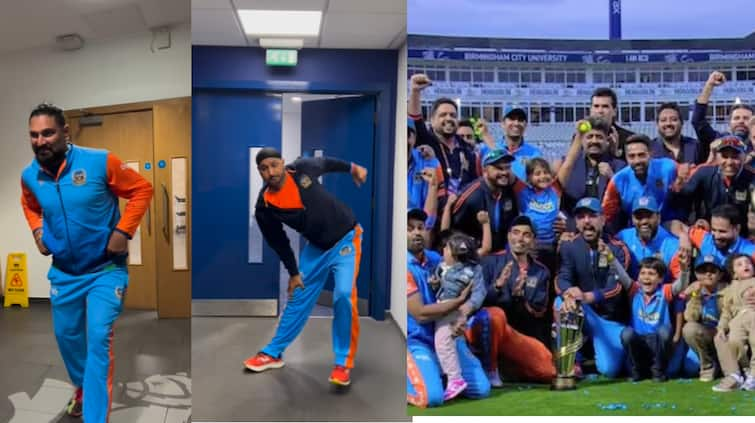 yuvraj singh harbhajan singh suresh raina hilarious dance tauba tauba song vicky kaushal step bad newz movie