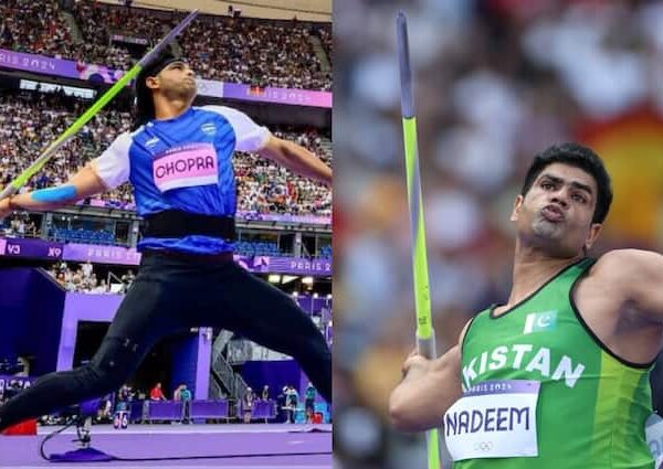 neeraj chopra wins silver medal javelin throw paris olympics 2024…