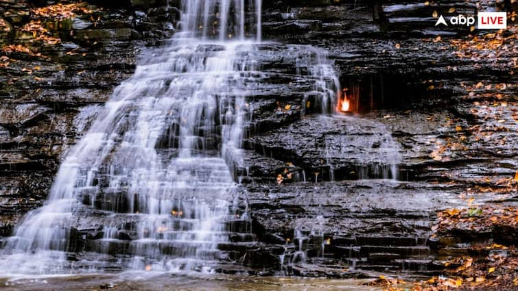 Eternal Flame Falls where fire always burns in the middle of the waterfall know facts