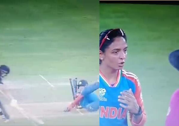 india captain harmanpreet kaur argue with umpire during india vs…