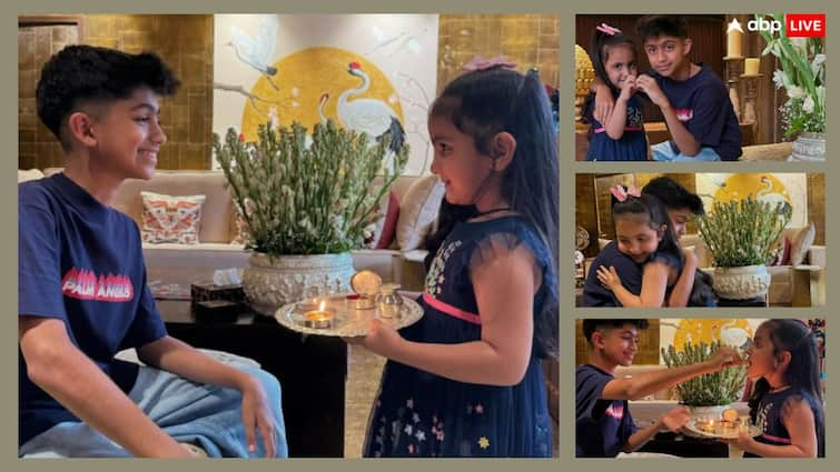 Bhai Dooj 2024 Shilpa Shetty four year old daughter Samisha celebrated the festival of Bhai Dooj with brother Viaan see pics