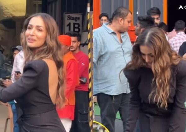 Malaika Arora Struggles With Her Floor-Length Black Dress video viral