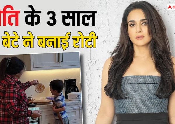 Preity zinta 3 year son jai made roti with nani…